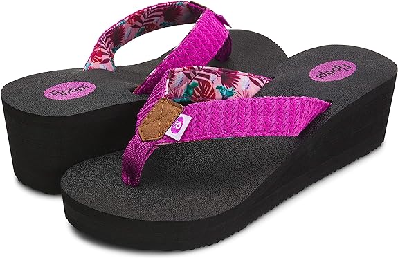 Floopi Womens Anna Wedge Yoga Mat Thong Flip Flop (519)